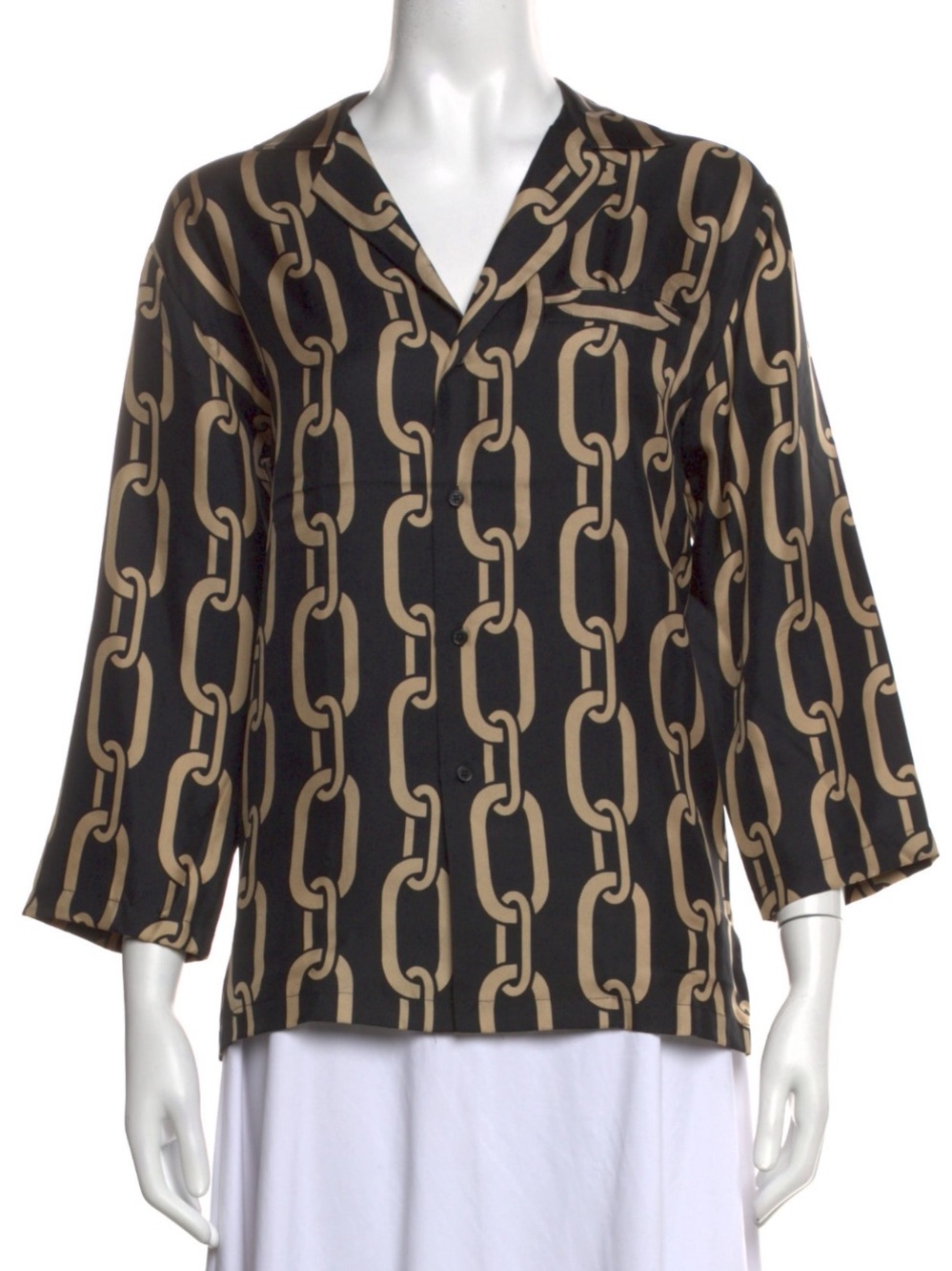 Nili Lotan Juste printed silk-twill shirt Size Small